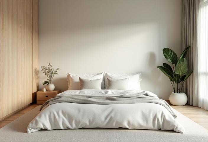 Chambre zen et contemporaine